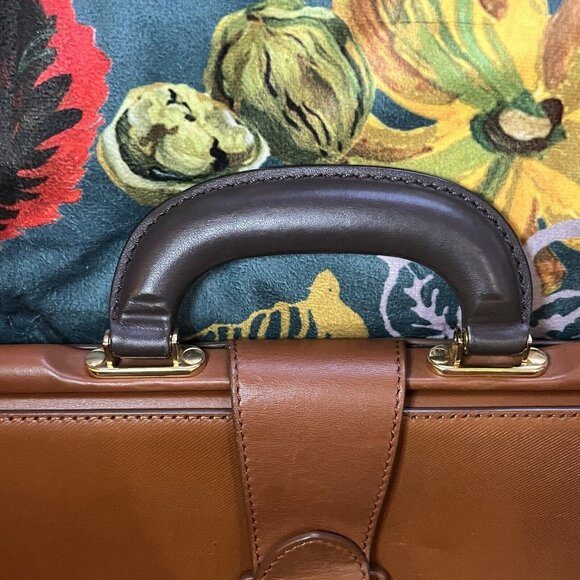 BURBERRY PORTFOLIO CASE W GOLD HARDWARE Doctor Bag DK88 - Leather - Brown - Picture 10 of 16